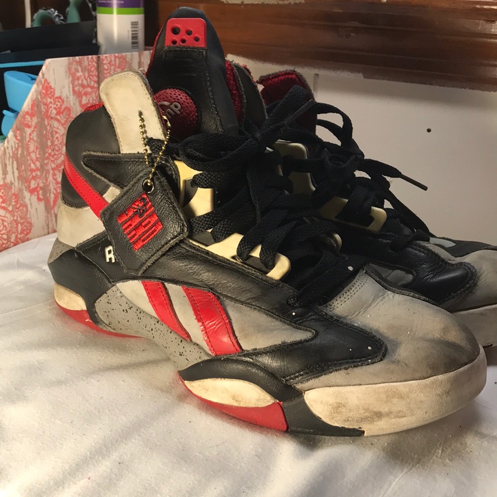 Reebok Men's Shaq Attaq Tin Grey/Black-Red-White